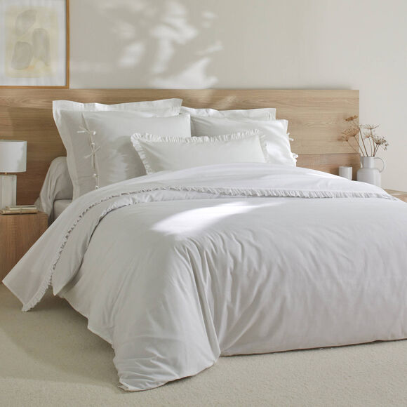 Linge de lit uni percale (blanc)