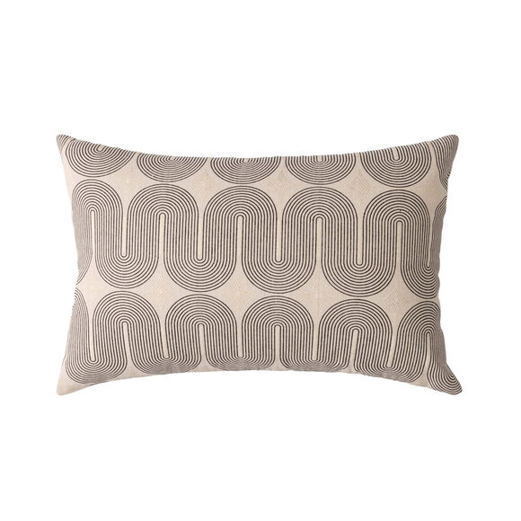 Coussin rectangulaire imprim&eacute; graphique d&eacute;tails dor&eacute;s  (noir / naturel)