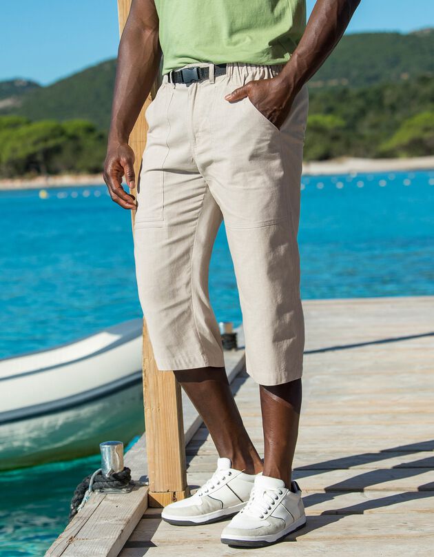 Pantacourt + ceinture assortie (sable)