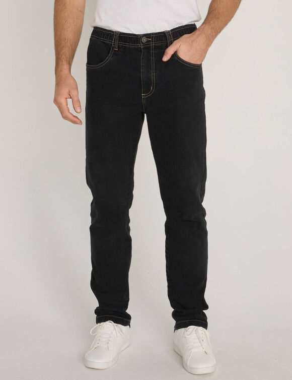 Jean droit taille &eacute;lastiqu&eacute;e - L28 (black)