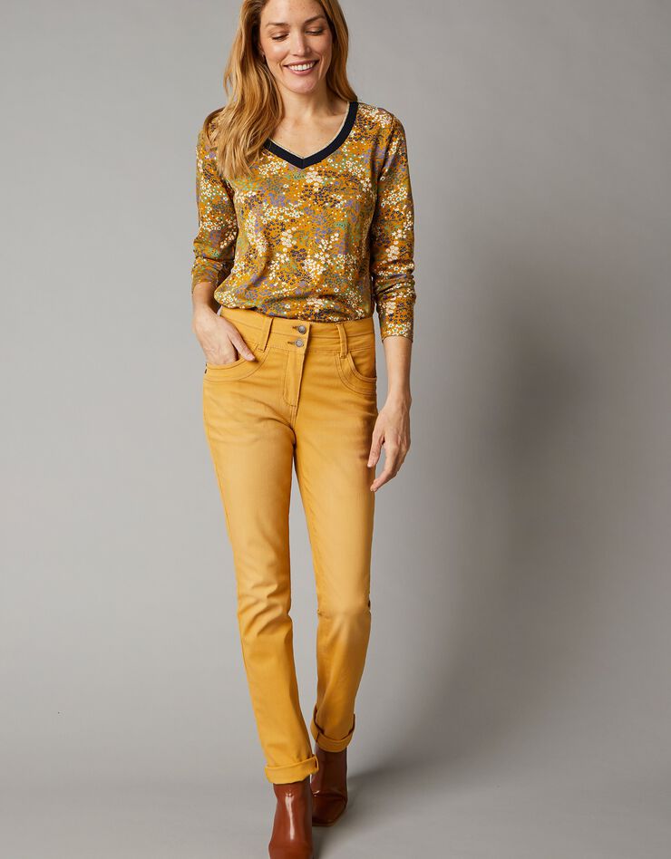 Jean coupe droite stretch couleur (miel)
