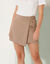 Jupe short asymétrique fluide (taupe)