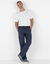 Pantalon 3/4 élastiqué + ceinture assortie (bleu marine)