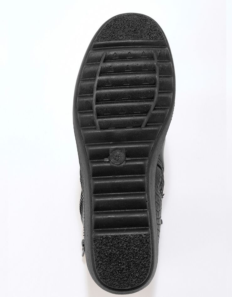 Boots plissées compensées bi-matière femme - noir (noir) Boots plissées compensées bi-matière femme - noir (noir)