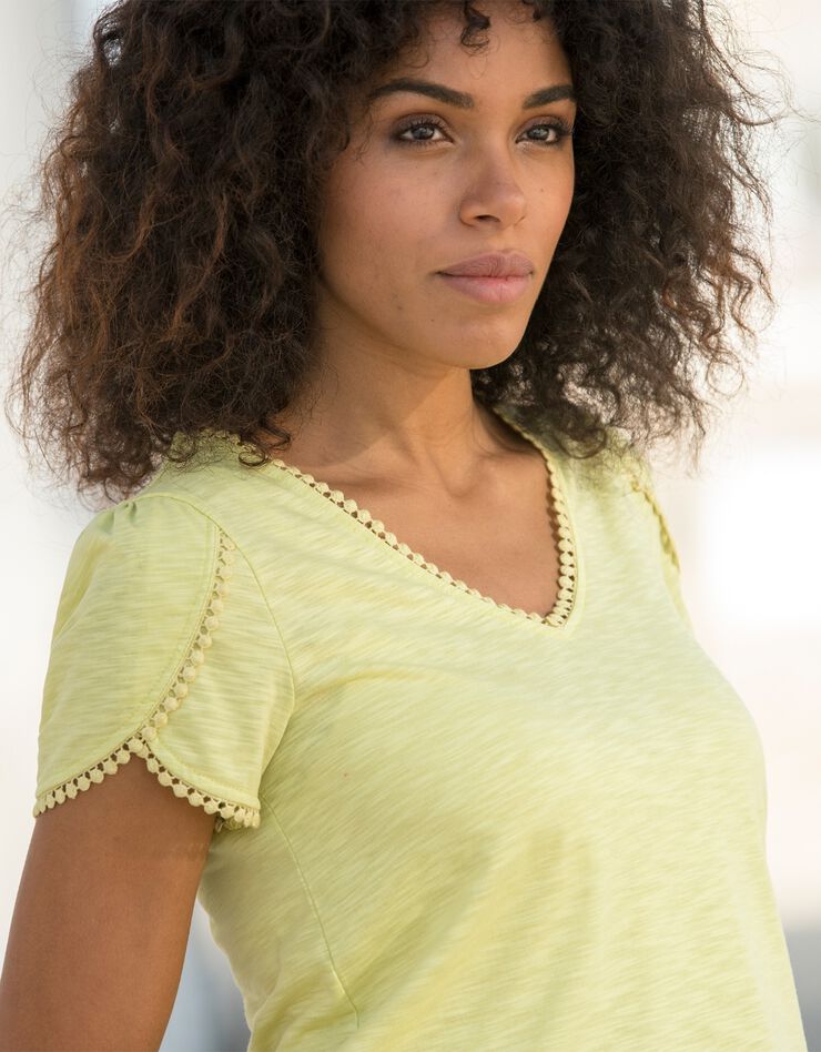 Tee-shirt coupe loose effet lin (anis) Tee-shirt coupe loose effet lin (anis)