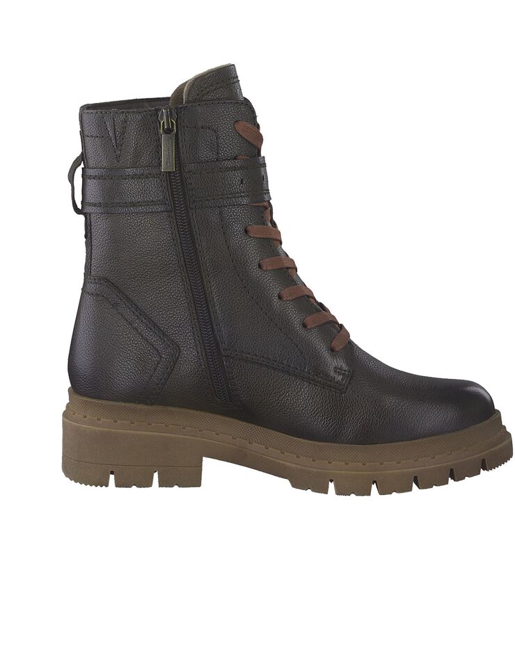 Boots mi-hautes cuir - largeur confort (kaki)