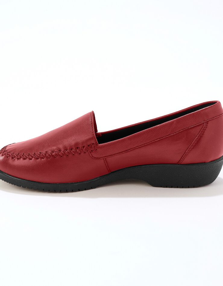 Mocassins largeur confort en cuir souple - uni (bordeaux) Mocassins largeur confort en cuir souple - uni (bordeaux)