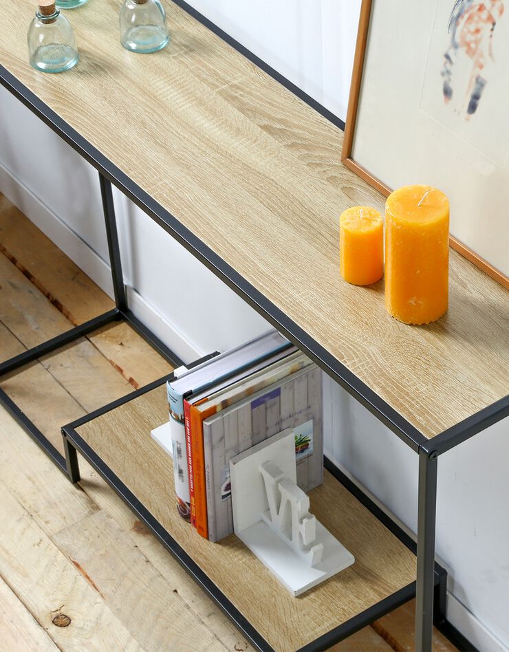 Console STOCKIES style industriel - 2 niveaux (naturel)
