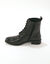 Bottines montantes doubl&eacute;es &agrave; lacets en cuir fleuri (noir)