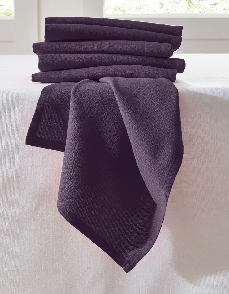 Serviette de table unie - lot de 6 (aubergine)
