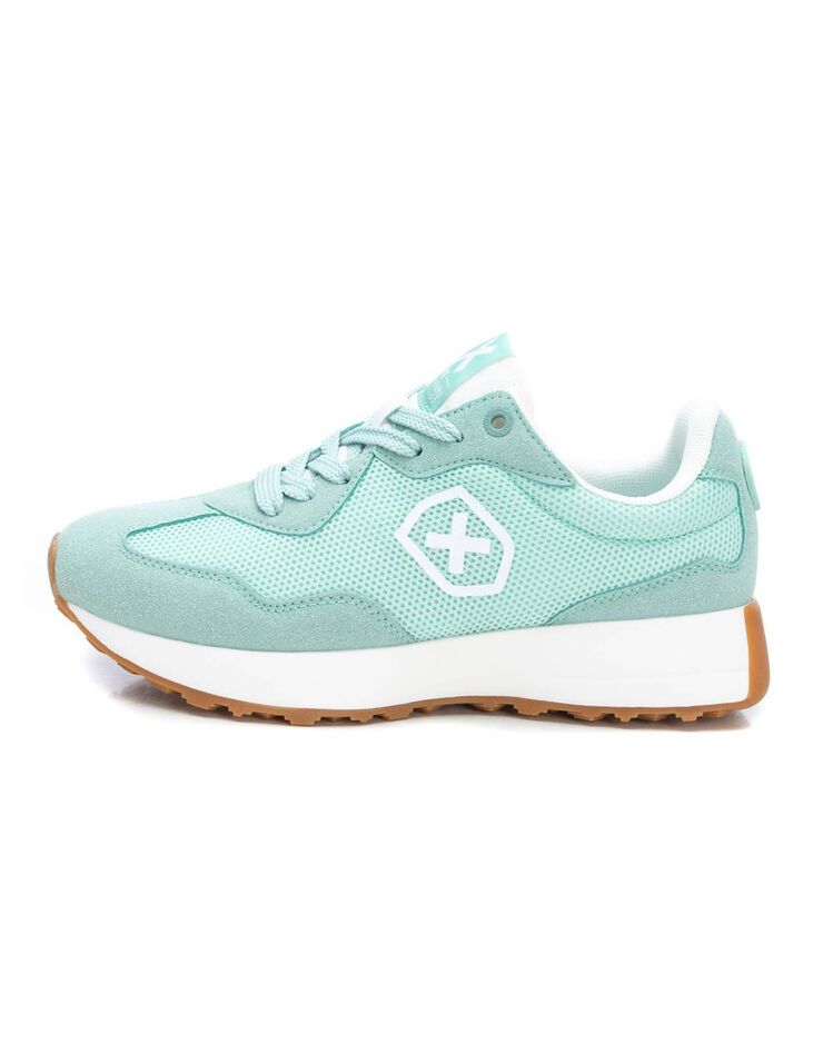 Baskets mode bi-matière à lacets (aqua) Baskets mode bi-matière à lacets (aqua)