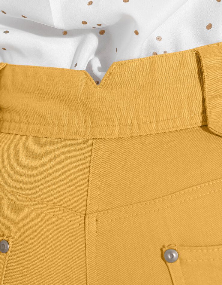 Pantacourt droit taille haute effet denim (safran) Pantacourt droit taille haute effet denim (safran)