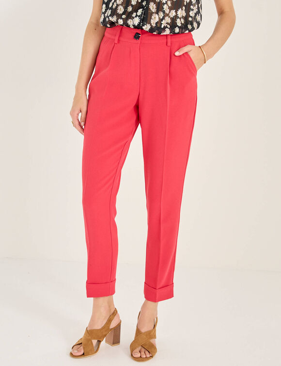Pantalon 7/8&egrave;me fusel&eacute; fluide (rouge)