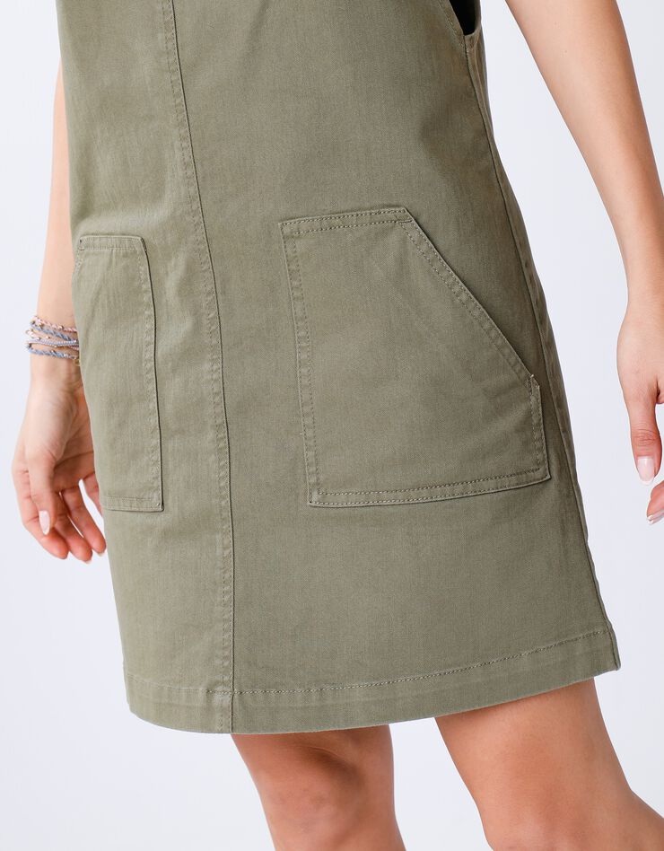 Robe chasuble denim stretch (kaki)