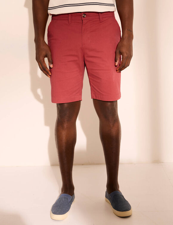 Bermuda chino ceinture arrondie sous le ventre (corail grisé)