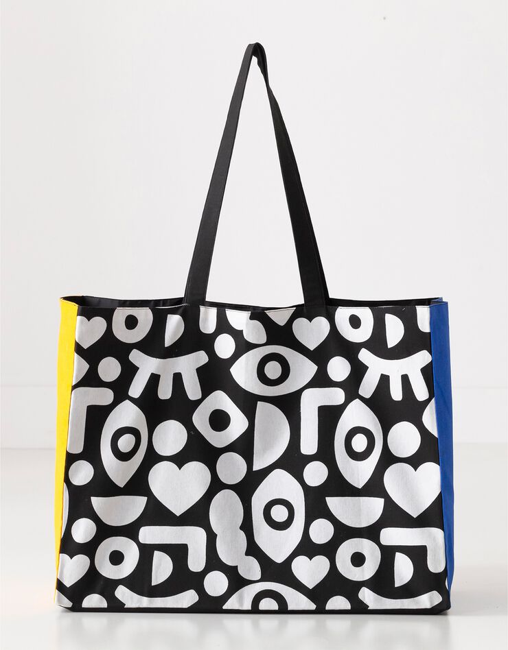 Sac cabas grande taille imprimé, collection LEM (noir) Sac cabas grande taille imprimé, collection LEM (noir)