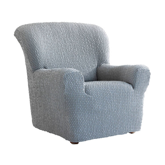 Housse gaufrée bi-extensible canapé fauteuil accoudoirs (gris)