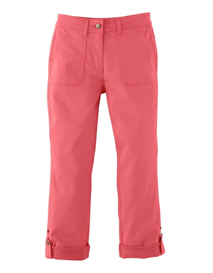 Pantacourt jean retroussable (corail) Pantacourt jean retroussable (corail)