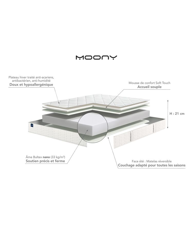 Matelas mousse Bultex 21 cm gamme luxe ferme (blanc)