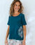 T-shirt de pyjama imprimé Ikat (bleu canard)