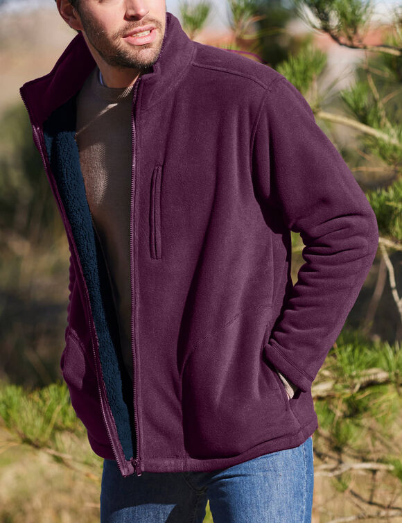 Blouson polaire sp&eacute;cial grand froid (prune / marine)