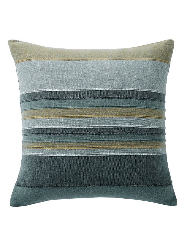 Housse coussin multicolore coton tissage artisanal - lot de 2 (vert grisé)