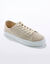 Tennis lacées en toile à semelle plateforme compensée (beige)