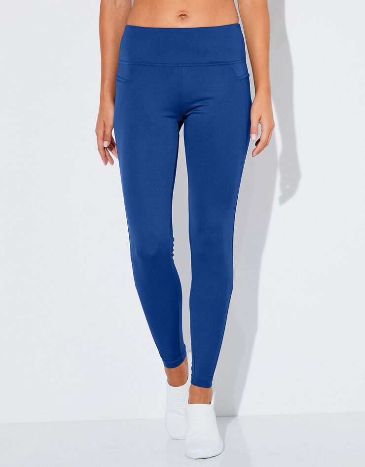 Legging taille haute avec empiècements résille (bleu)
