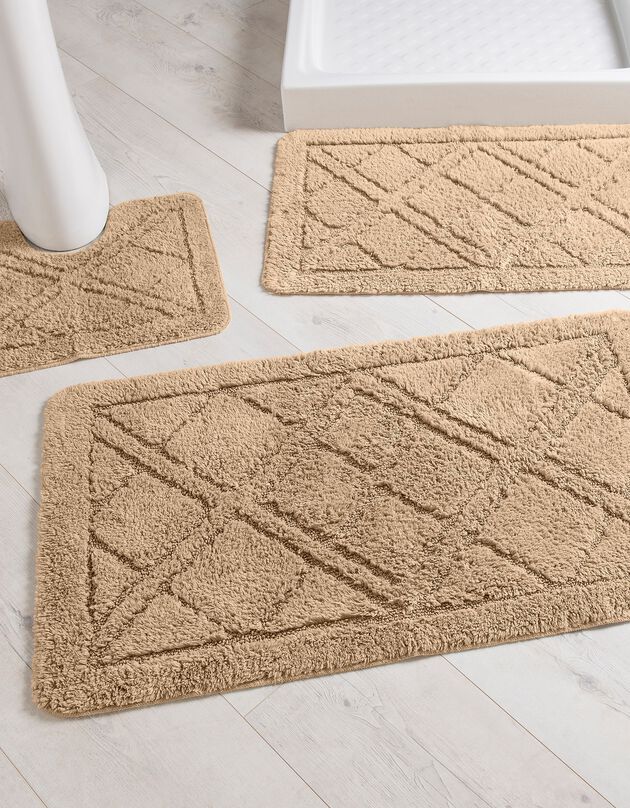 Tapis de bain losanges (sable)