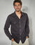 Chemise pressionnée manches longues en jean (anthracite)