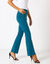 Legging bootcut uni, taille élastiquée (bleu)