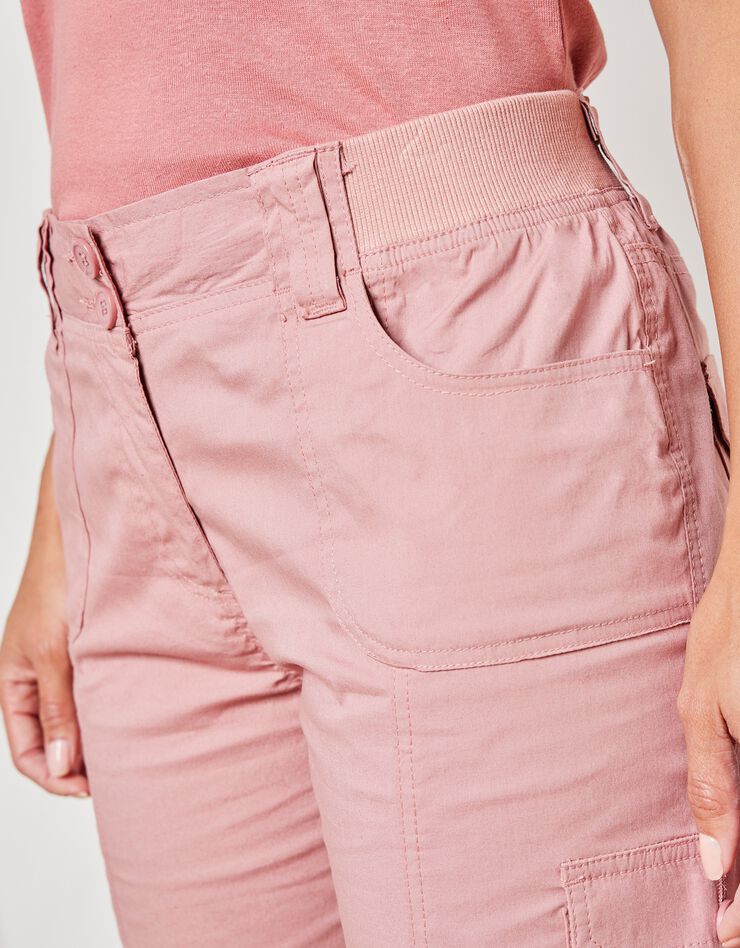 Pantacourt ceinture maille (bois de rose)