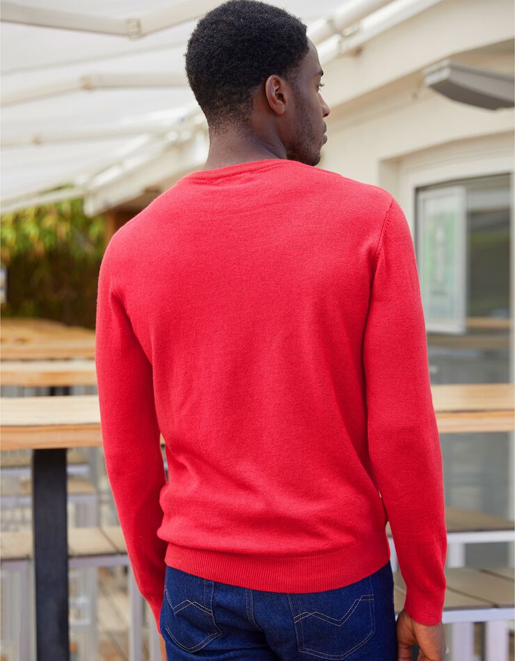 Pull col rond 80% laine (corail) Pull col rond 80% laine (corail)
