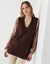 Pull tunique sans manches col V, maille moelleuse (chocolat)