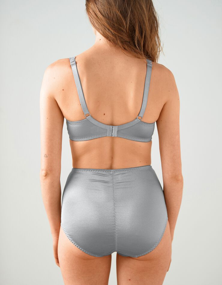 Gainette maille satinée et dentelle Avila - lot de 2 (rouge + gris)