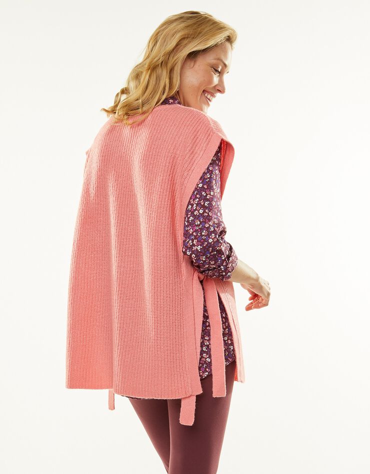 Pull tunique sans manches, maille anglaise toucher mohair (corail) Pull tunique sans manches, maille anglaise toucher mohair (corail)