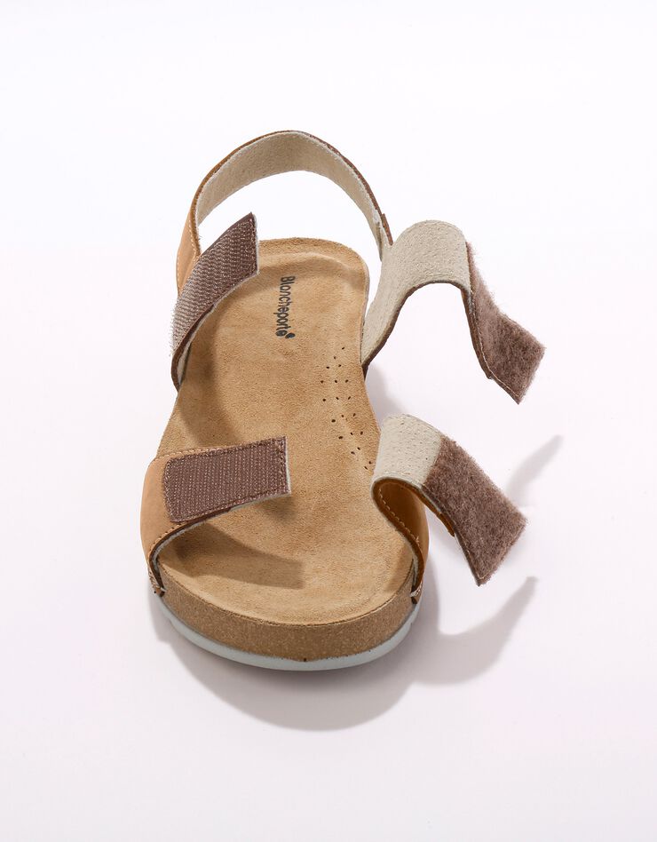 Sandales largeur confort en cuir - marron (marron) Sandales largeur confort en cuir - marron (marron)