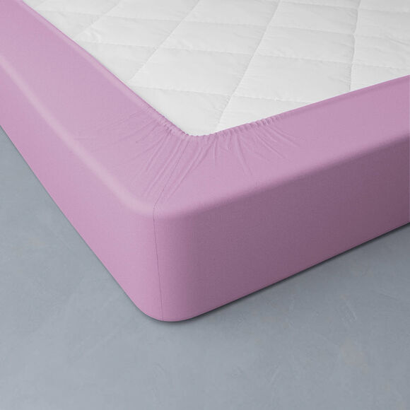 Drap-housse uni jersey bonnets 26 cm (lavande)