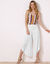 Pantalon large, bas fendus (blanc)