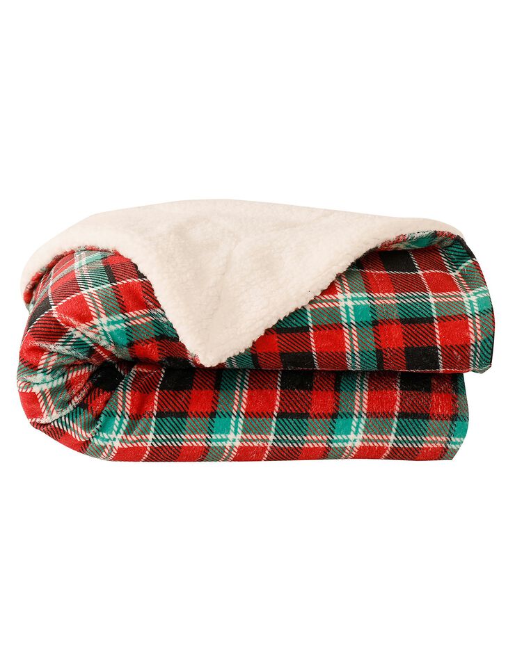 Plaid à carreaux double face (rouge / vert)