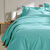 Linge de lit uni polyester-coton Colombine (lagon)