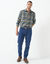 Chemise extra-longue carreaux flanelle (bleu)