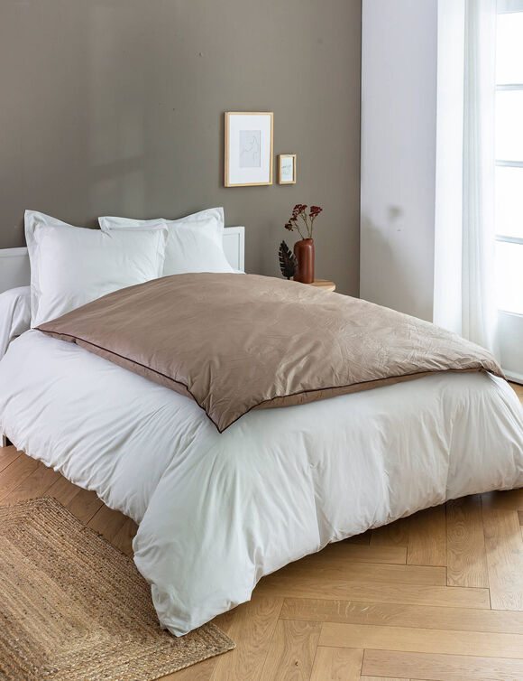 Edredon naturel duvet et plumettes (taupe)
