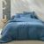 Linge de lit uni en triple gaze de coton (bleu)
