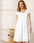 Robe décolleté macramé unie (blanc)
