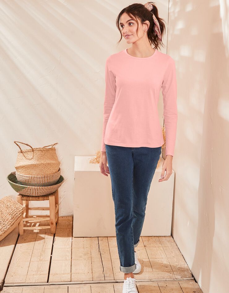Tee-shirt uni manches longues (pêche) Tee-shirt uni manches longues (pêche)