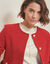 Veste boutonn&eacute;e, tweed (rouge)