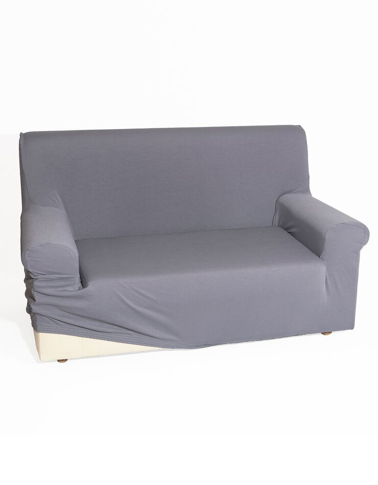 Housse unie fauteuil canapé bi-extensible  (gris)