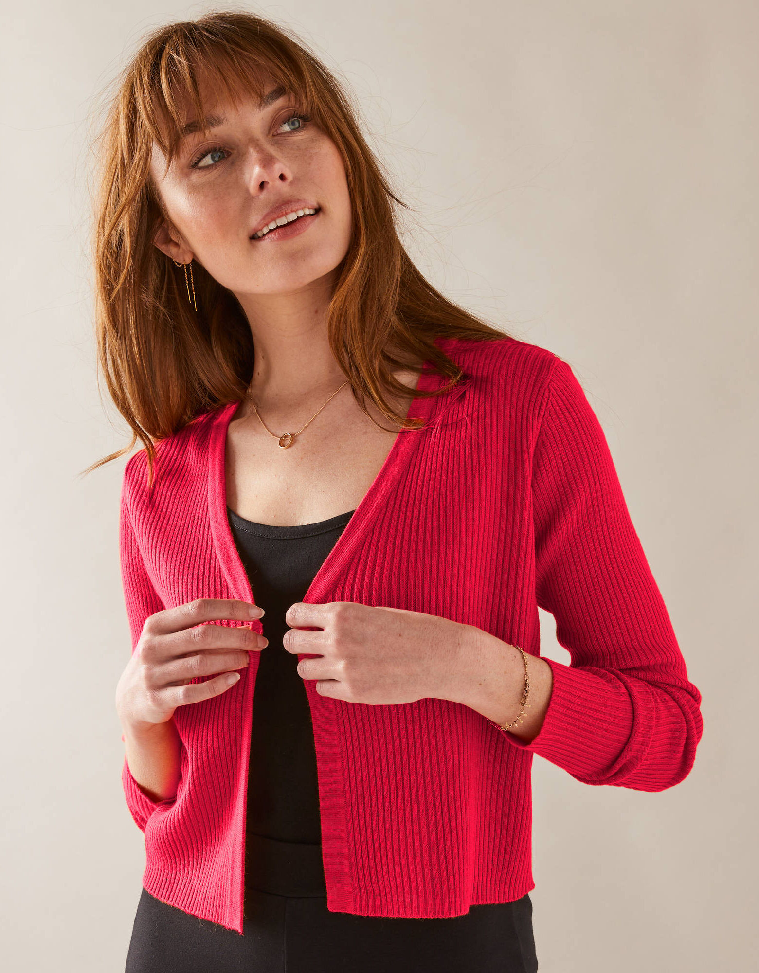 Cardigan Boléro Rouge En Maille Douce Blancheporte - Taille 50 - Acrylique/Polyamide - Neuf