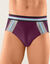 Slip fermé taille haute bandes contrastées - lot de 6 (noir / bordeaux)